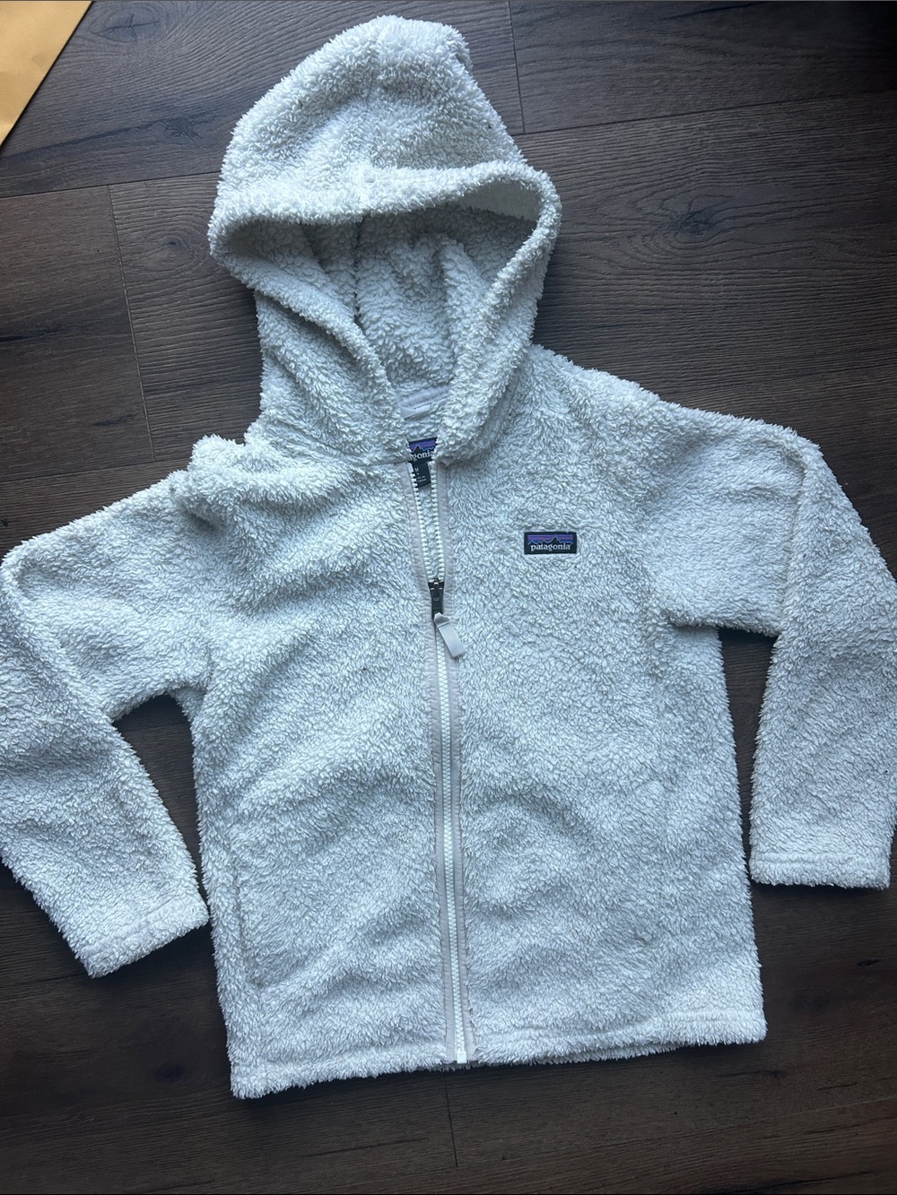 Patagonia Cream Sherpa Hooded Zip Jacket ! Medium